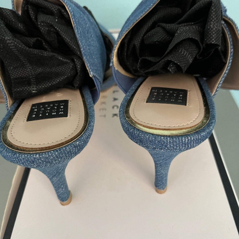 WHBM denim mules. Very popular sold out quickly size 10 worn once. - Picture 3 of 5